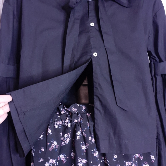 Free People So Obviously Yours poplin bell sleeve blouse bow details & buttons - Picture 8 of 15